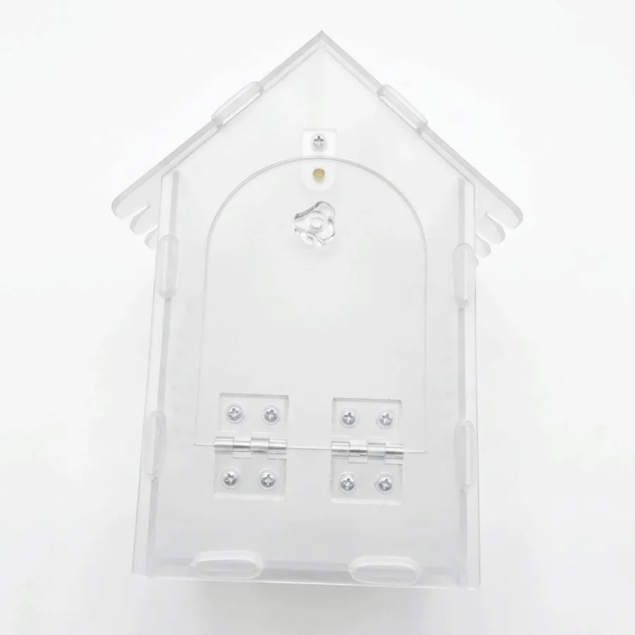 Ventilated rear panel of a clear acrylic enclosure